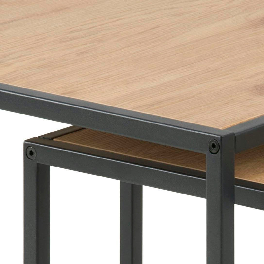 Zestaw stolików kawowych Actona Seaford MDF metal naturalny/czarny 2 szt.